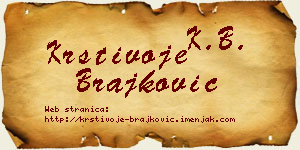 Krstivoje Brajković vizit kartica